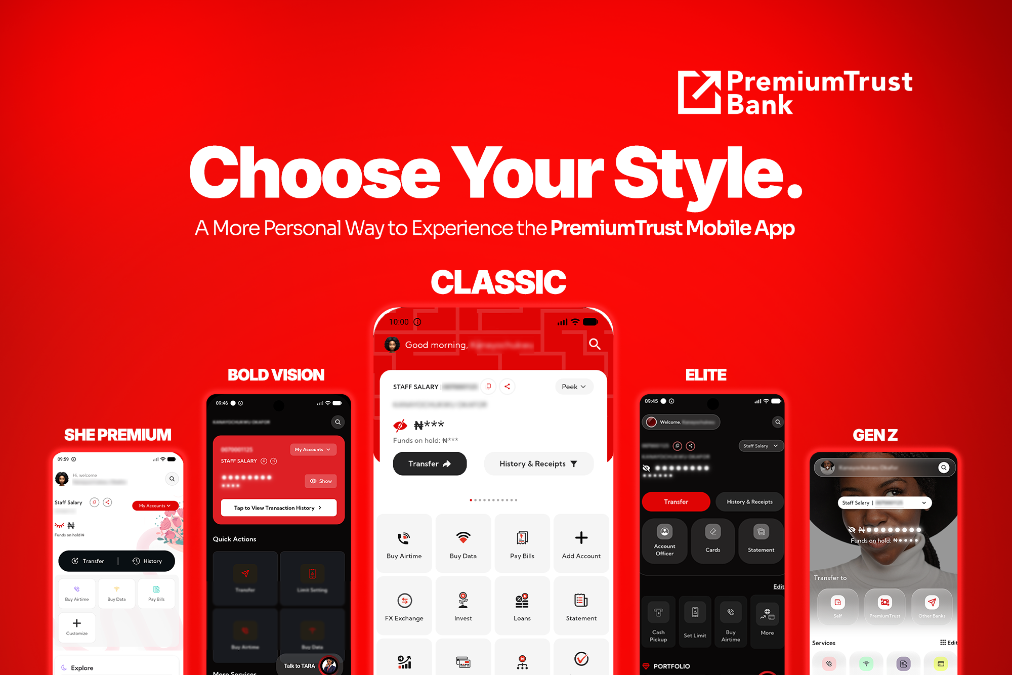 PremiumTrust Mobile App Introduces Personalised Layouts: Choose Your Banking Experience